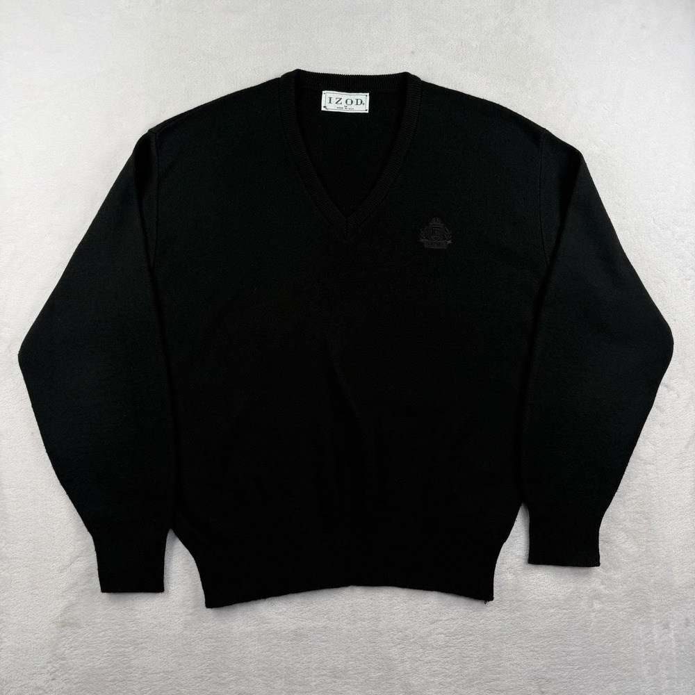 Vtg 90s IZOD V Neck Sweater Mens M Grandpa Academia 90s Made In USA Jumper Ivy